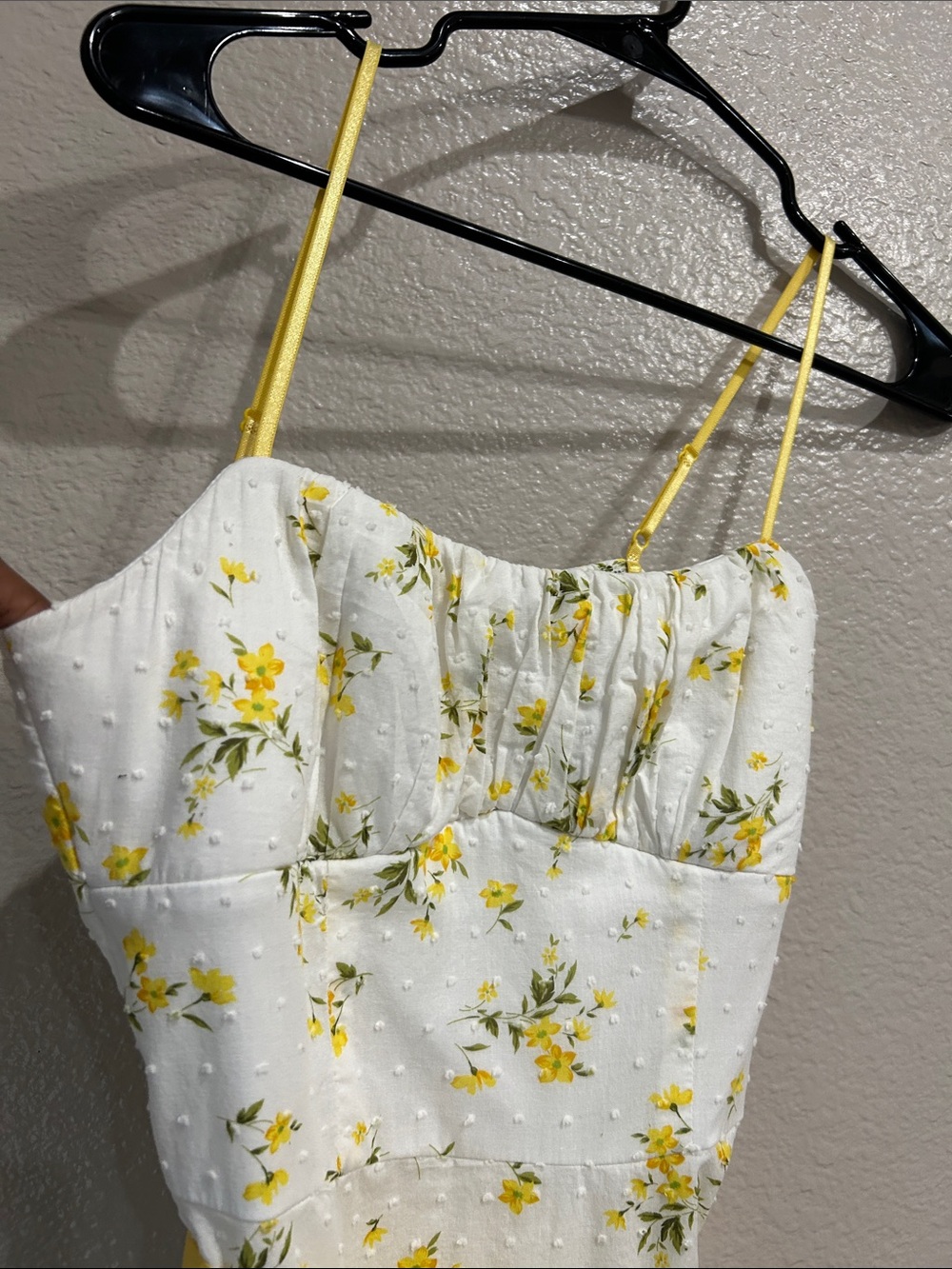Ruby Rox Women’s White Yellow Floral Sundress Bow Tie Sleeveless Summer Sz 7 - Picture 8 of 8